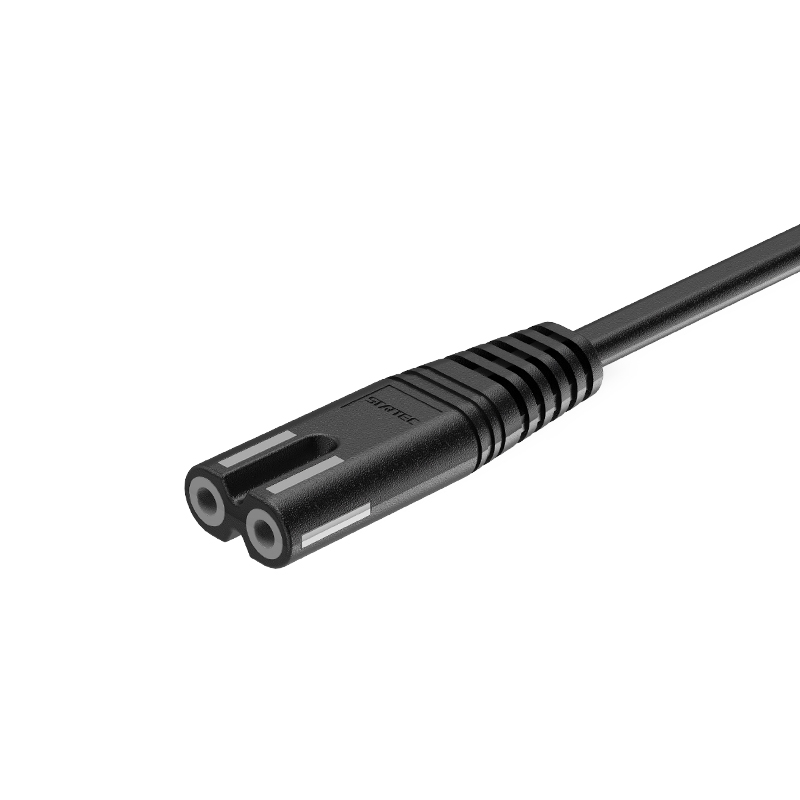 dvouotvorová osmihranná koncovka IEC C8 Connector evropský standardní napájecí kabel